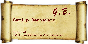 Gariup Bernadett névjegykártya