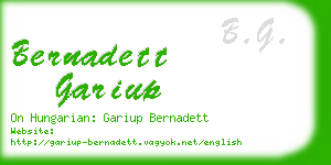 bernadett gariup business card
